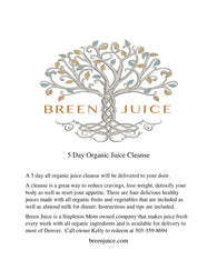 Gift certificate for 5 day cleanse